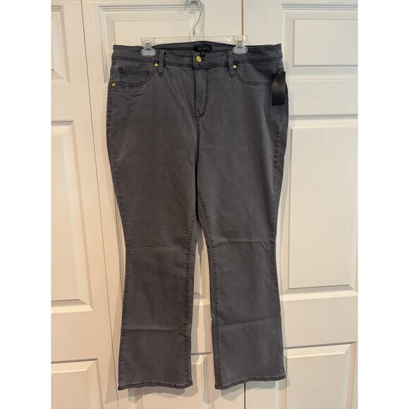 New IMAN Dark Gray Denim Bootcut Mid Rise Jeans – Size 18W - Picture 1 of 7